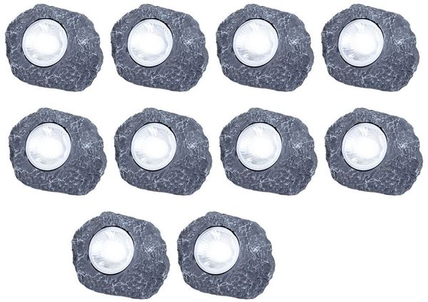 10er Set LED Solar Beleuchtungen in Form von Steinen