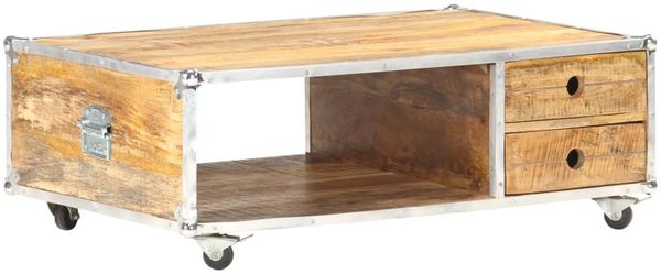 vidaXL Couchtisch 89x59x33 cm Massives Raues Mangoholz 323408