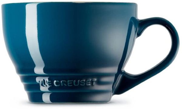 Le Creuset Große Cappuccino Tasse aus Steinzeug, 400 ml, Deep Teal, 70304406420002