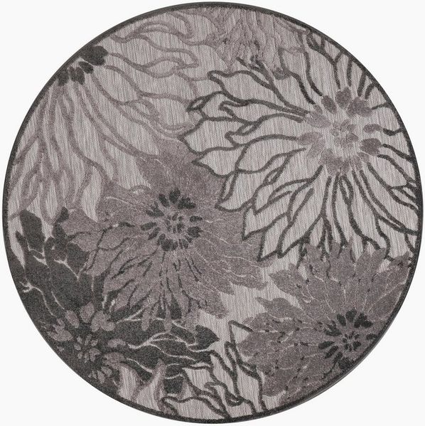 Sanat Teppich Floral 2 Outdoor, rund, Höhe: 6 mm, In- und Outdoor geeignet, florales Design, Balkon, Terasse