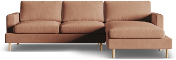 Micadoni Ecksofa Aliya 3-Sitzer Rechts Samt Honig