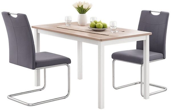 HTI-Line Freischwinger Schwingstuhl KellyC Grau 2er (Set, 2 St), Freischwinger Esszimmerstuhl