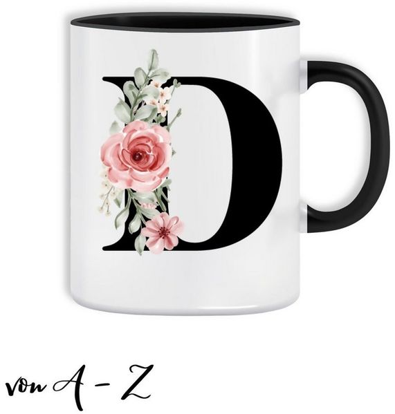 Giftandprint Tasse personalisiert mit Anfangsbuchstabe Monogramm Geburtstag Geschenk Frau, Geschenke für Frauen, Spülmaschinengeeignet, Mit Geschenkbox