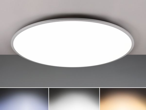 Große LED Deckenleuchte YUMA flach & hell mit Fernbedienung dimmbar, Ø 100cm