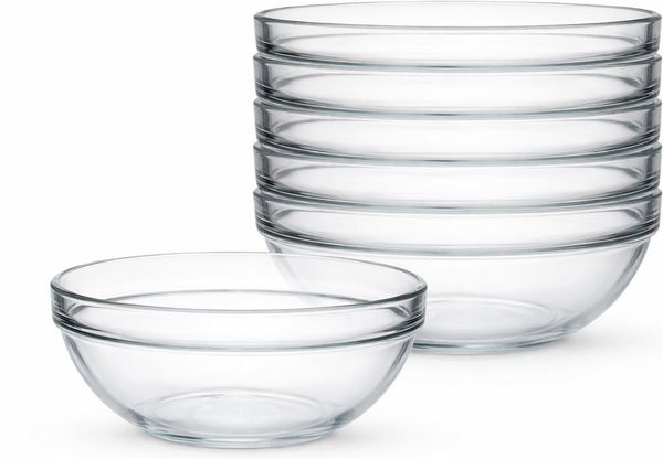 van Well Schale Chefs, 6 Stück, Glas, (Set, 6-tlg), stapelbar, spülmaschinen- und mikrowellengeeignet