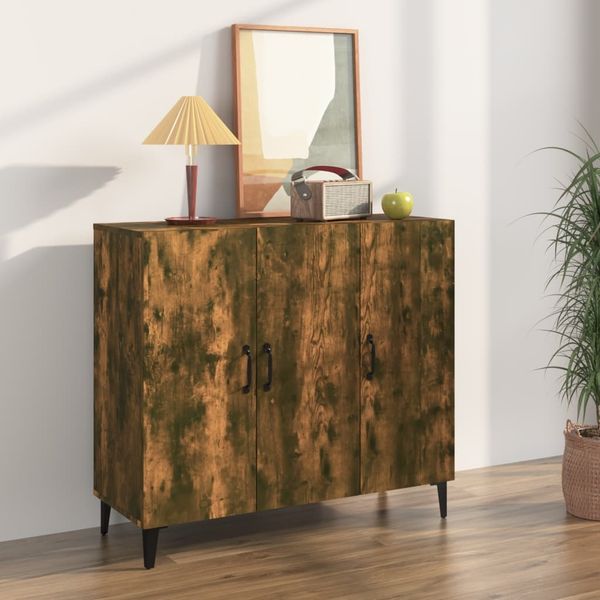 vidaXL Sideboard Räuchereiche 90 x 34 x 80 cm Holzwerkstoff [817462]