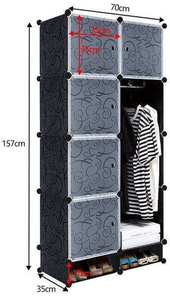 FIVMEN Kleiderschrank DIY Regalsystem Platzsparendes Steckregalsystem
