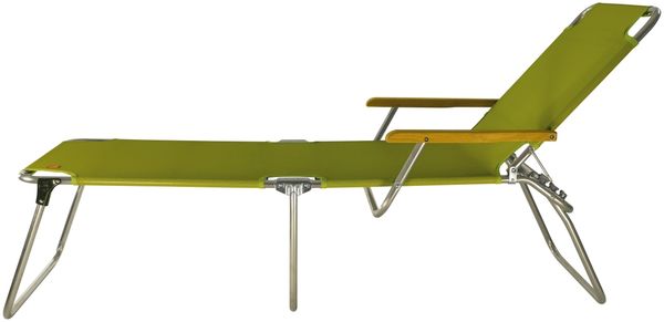 Dreibeinliege Amigo 40+ aus Aluminium mit Armlehne, Pistazie