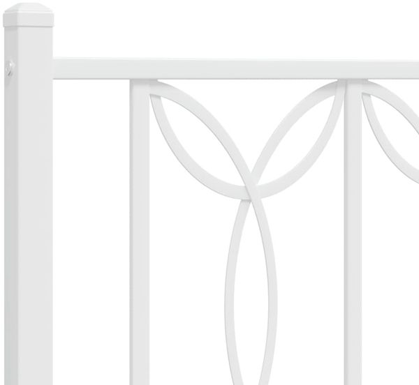 vidaXL Bettgestell mit Kopfteil Metall Weiß 90x190 cm 376169 Bild 7
