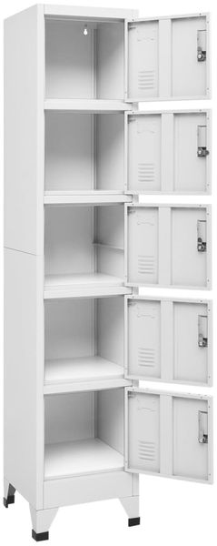 vidaXL Schließfachschrank Hellgrau 38 x 40 x 180 cm Stahl [339789] Bild 5