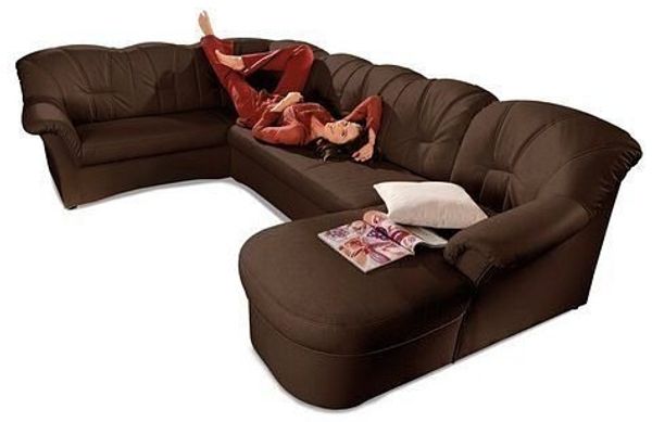 DOMO collection Wohnlandschaft Papenburg, zeitlose Rückensteppung, elegante Formensprache, U-Form, in großer Farbvielfalt, wahlweise mit Bettfunktion