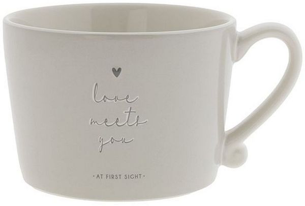 Bastion Collections - Tasse Kaffeetasse 300 ml Love meets you Grau RJ/CUP 106 GR