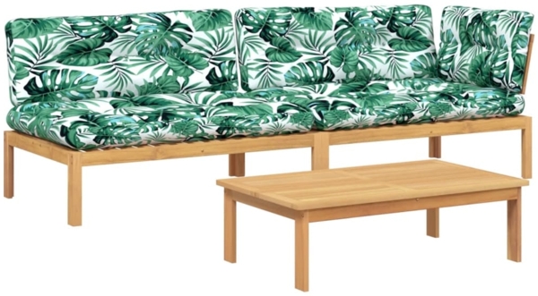 vidaXL 3-tlg. Garten-Sofagarnitur aus Paletten mit Kissen Akazienholz 3209324