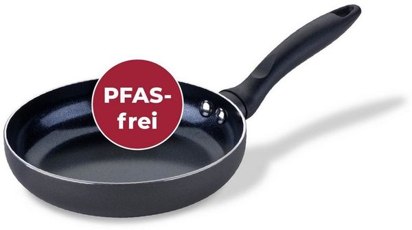 FACKELMANN Mini-Bratpfanne Essential Highrise Ø 14 cm – Ideal für kleine Gerichte, backofenfest, mit keramischer Antihaft-Beschichtung, Schwarz