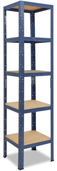 shelfplaza HOME 200x30x30 cm Schwerlastregal in blau mit 5 Böden und 175 kg Traglast pro Boden