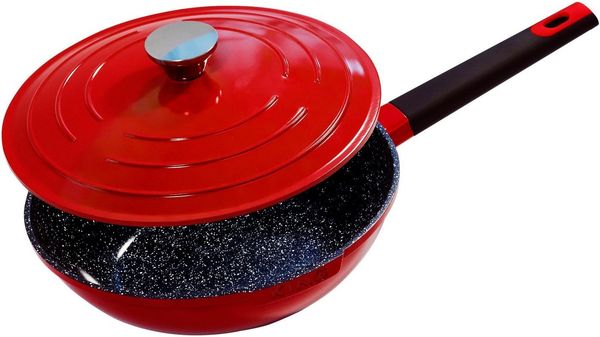 KING Wok Shine Red, Aluminiumguss (1-tlg), Ø 28 cm, Induktion