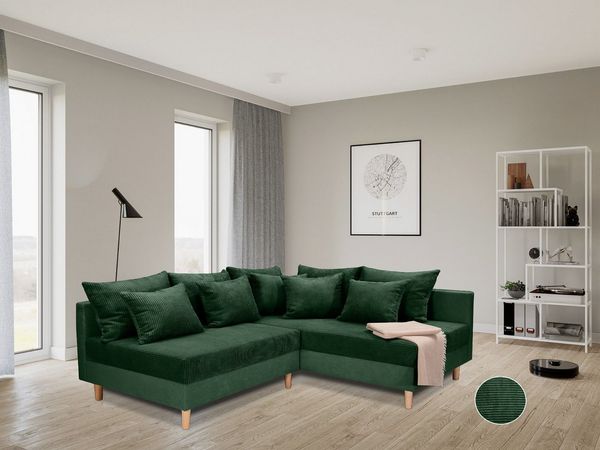 COLLECTION AB Ecksofa Anton L-Form, B: 201 cm, 5 Zierkissen, Federkern