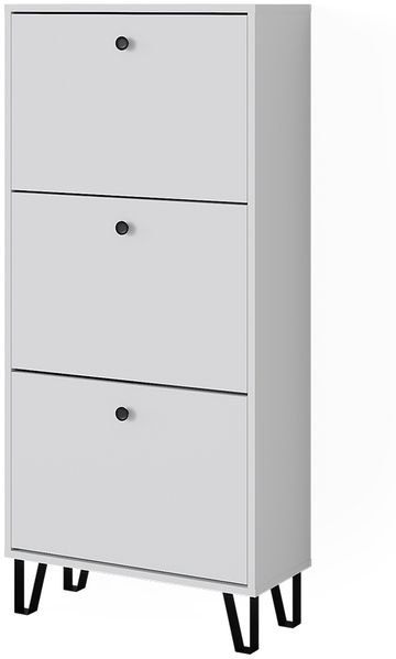 Schuhkipper Siri Weiß 130 x 60 cm mit 3 Klappschubladen Vicco