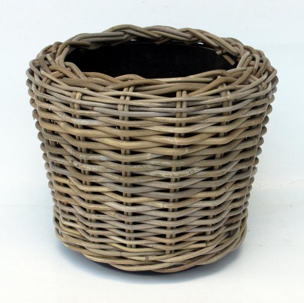 Van der Leeden Blumentopf Braun (1 St), Pflanzkorb, Rattan, 11 L, Pflanzkübel, Blumenkübel, Sylter Korb