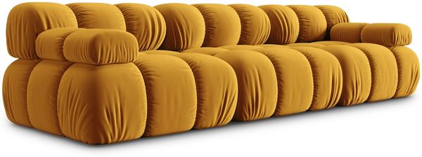 Micadoni Modulares Sofa Bellis 3-Sitzer Samt Bluvel Gelb Bild 2
