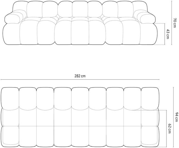 Micadoni Modulares Sofa Bellis 3-Sitzer Samt Bluvel Gelb Bild 9