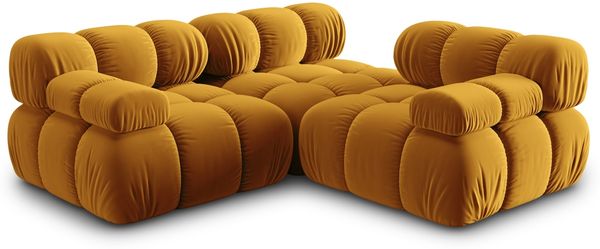 Micadoni Modulares Sofa Bellis 3-Sitzer Samt Bluvel Gelb Bild 7