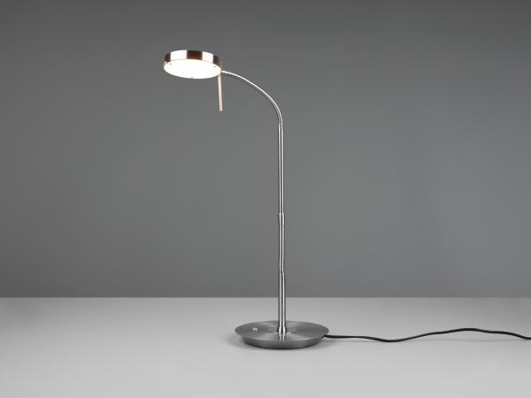 LED Schreibtischleuchte MONZA dimmbar mit Flexarm, Höhe 57cm, Silber