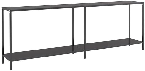 Konsolentisch, Beistelltisch, Konsole Schwarz 220x35x75,5 cm Hartglas