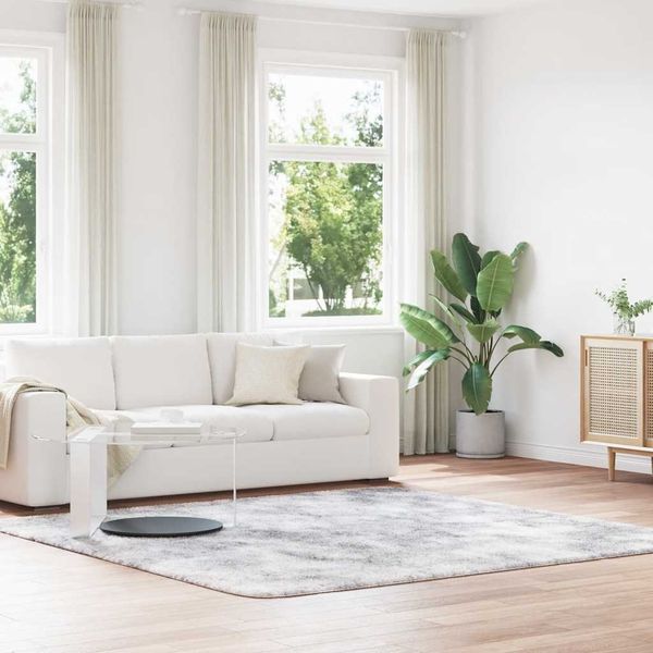 vidaXL Teppich Shaggy Hochflor NAVARRA Silbergrau 240x240 cm Polyester 4102892