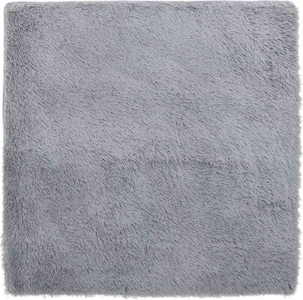 vidaXL Teppich Shaggy Hochflor NAVARRA Silbergrau 240x240 cm Polyester 4102892