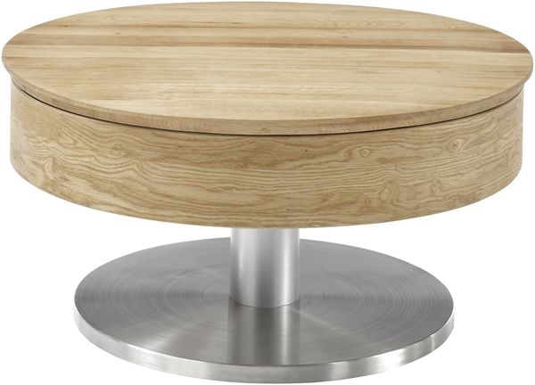 Couchtisch >SUVA< mit Stauraum, Asteiche furniert, Holzwerkstoff/ Metall - 40x79cm (HxD)