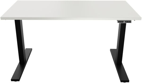 Höhenverstellbarer Schreibtisch E-WonderTech, EWT251206005,Platte 005 weiß Gestell 333 schwarz,H 630-1280 x B 1200 x T 600