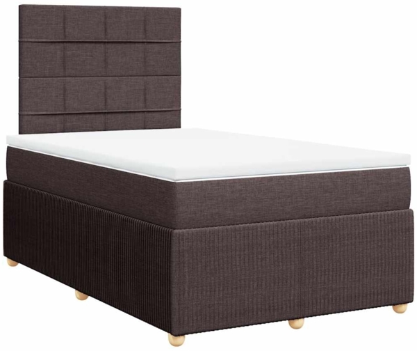 vidaXL Boxspringbett mit Matratze Dunkelbraun 120x190 cm Stoff 3291998