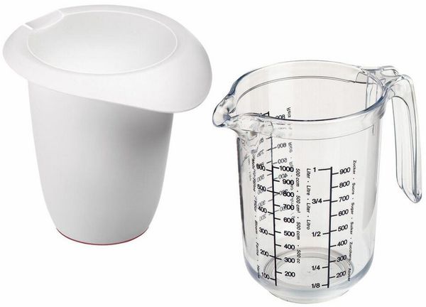 WESTMARK Messbecher Back-Set: 1 Quirltopf + 1 Messkanne mit Skala, Volumen: je 1 l, SAN, PP