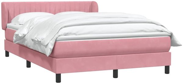 vidaXL Boxspringbett mit Matratze Rosa 140x220 cm Samt 3317738 Bild 3