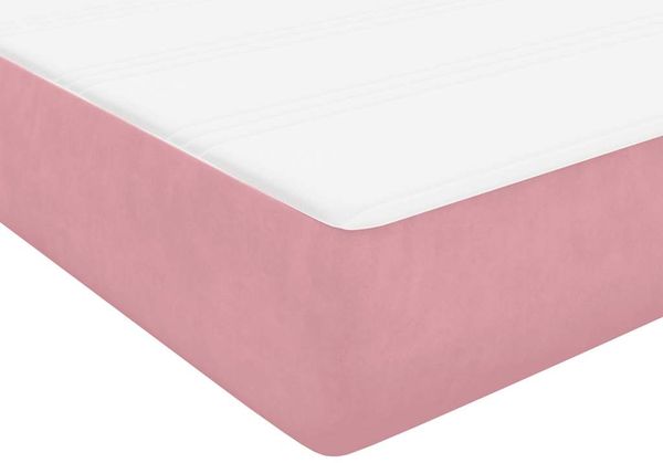 vidaXL Boxspringbett mit Matratze Rosa 140x220 cm Samt 3317738 Bild 9