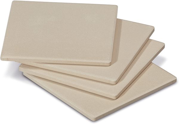 Enders® PIZZASTEINE 8811 4er-Set, 19x19 cm, rechteckig, Grill-Zubehör, Gasgrill BBQ, beige