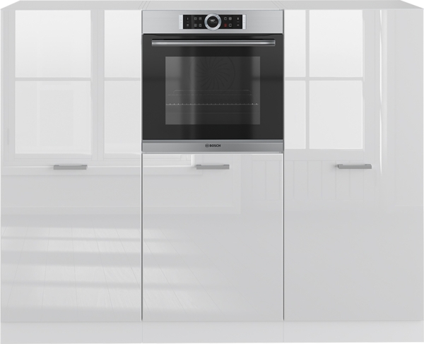 Küchenblock R-Line Weiß Hochglanz/Weiß 180 cm ohne Arbeitsplatte Vicco