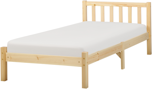 Bett mit Lattenrost FLORAC 90 x 200 cm Holz Heller Holzfarbton