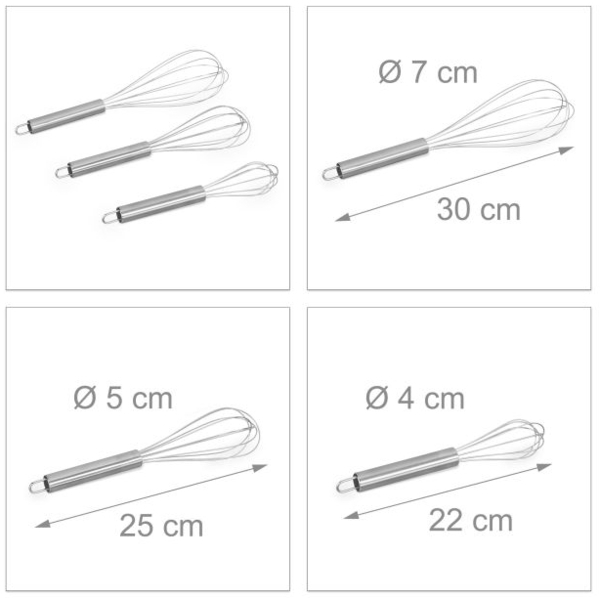 Schneebesen Set aus Edelstahl Bild 4