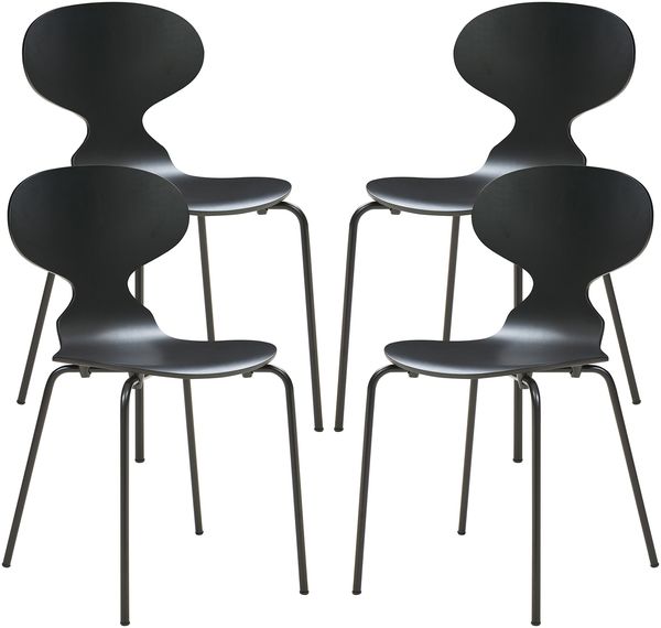 Esszimmerstuhl Kil 4er Set Schwarz [en. casa]