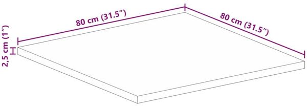 vidaXL Tischplatte 80x80x2,5 cm Quadratisch Massivholz Akazie 370938 Bild 9