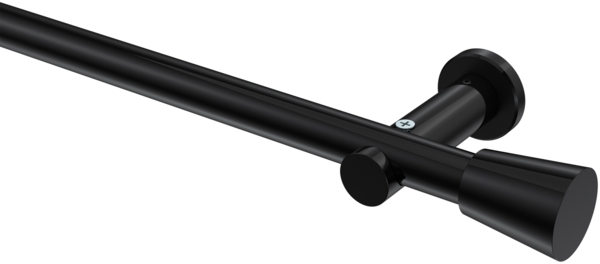 Gardinenstangen-Set Platon Sitra 100 cm, 1-läufig (ohne Ringe), 20 mm Ø Schwarz Bild 1