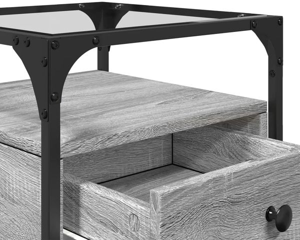 vidaXL Nachttische 2 Stk. Grau Sonoma 40x40x55 cm Holzwerkstoff 846081 Bild 9