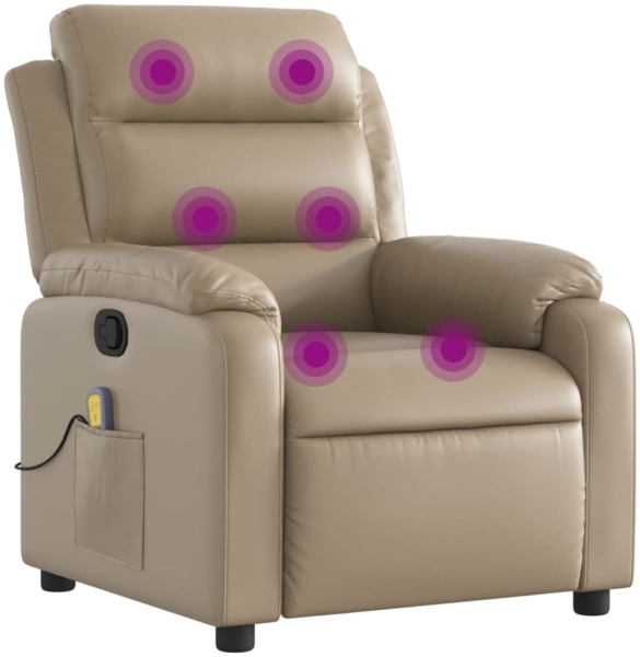 vidaXL Massagesessel Cappuccino-Braun Kunstleder 373499