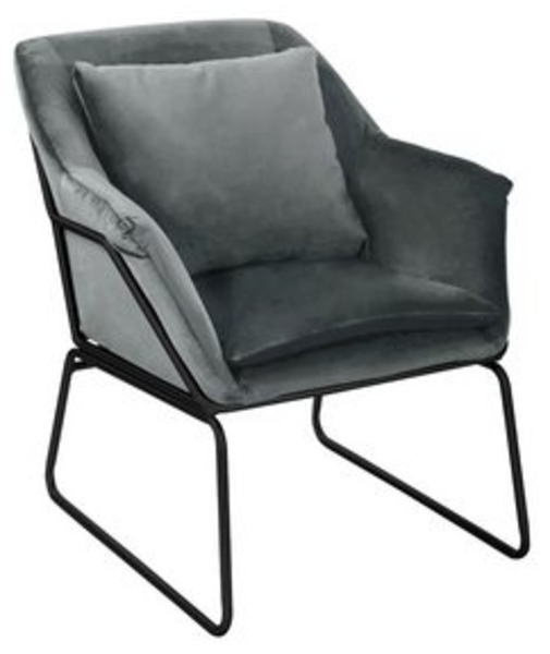 SVITA JOSIE Sessel gepolstert Beistellsessel Grau Couch Einzel Relaxsessel Samt Bild 6