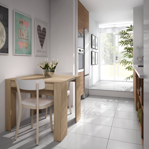 Dmora Ausziehbarer Tisch Abicitren, ausziehbarer Esstisch, Tisch mit Mehrzweckverlängerungen, ausziehbar auf bis zu 10 Sitzplätze, 51/237 x 90 x 78 cm, Eiche Bild 9