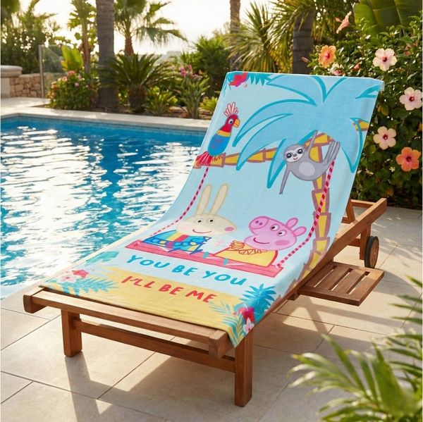 Peppa Pig Strandtuch Peppa Wutz Pig Luisa Löffel Badetuch XL Handtuch 70x140 cm, 100% Baumwolle
