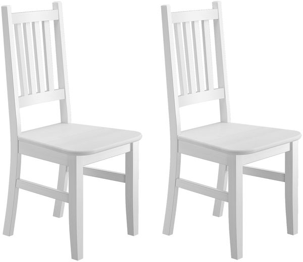 Weißer Küchenstuhl Massivholzstuhl Esszimmerstuhl Stuhl Eris Kiefer 90.71-01-DW Set