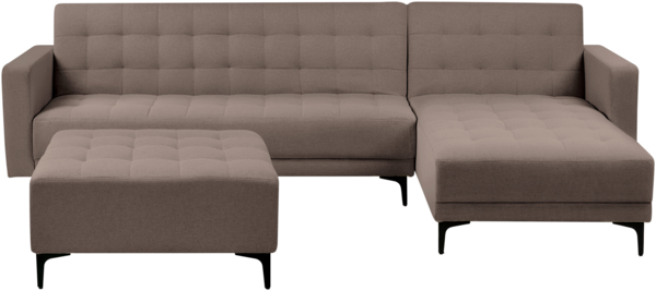 Modul Eckschlafsofa 4-Sitzer ABERDEEN Stoff Taupe linksseitig